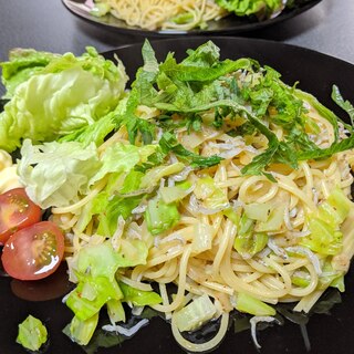 新たまキャベツとじゃこの春パスタ